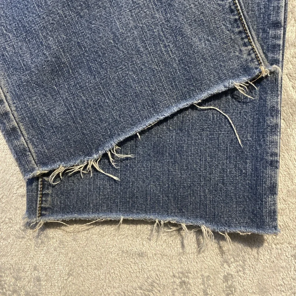 Calvin Klein Jeans Men 32x28 Blue Straight Loose Raw Hem Grunge Streetwear READ